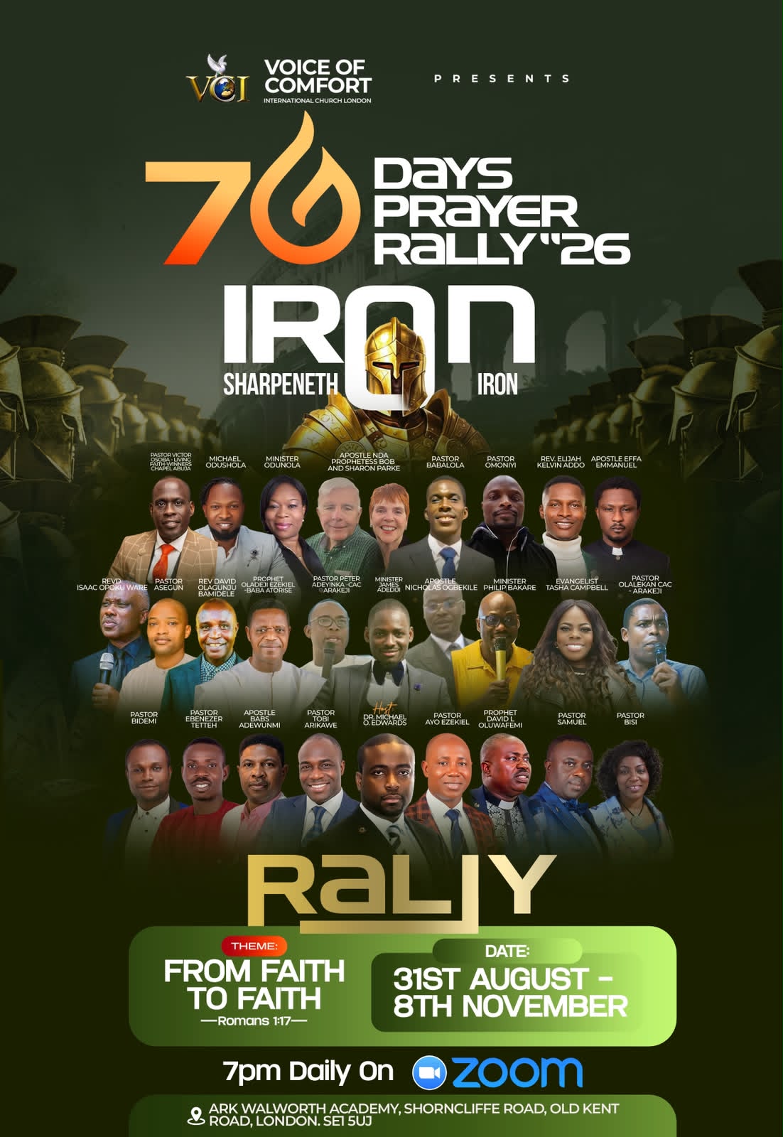 Voice of Comfort International Church London presents… 70 DAYS PRAYER RALLY ’26 (IRON SHARPENETH IRON!)